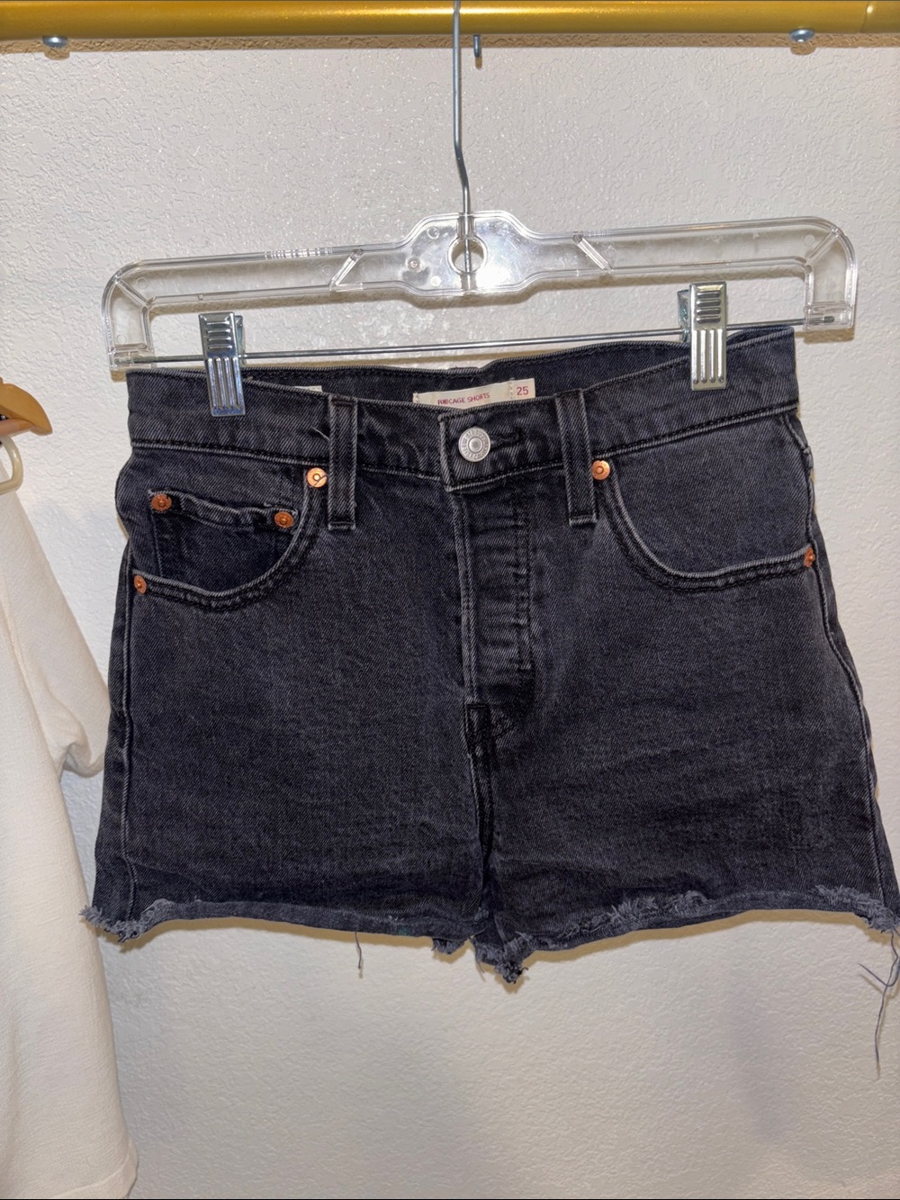 High-Rise Black Denim Women's Shorts